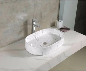 Lavoar pe blat alb/gri Rune Vidar 60 cm
