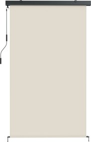 Outsunny Copertină Rulabilă de Exterior Anti-UV cu Carcasă din Aluminiu și Manivelă, Copertină de Soare din Poliester, 250x160 cm, Alb Crem | Aosom Romania