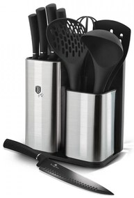 Set cutite otel inoxidabil in suport cu tocator (12 piese) Black Royal Collection Berlinger Haus BH 6247