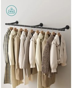 Cuier de perete pentru umerașe LINEA, negru