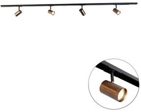 Sistem de șine modern monofazat cu 4 spoturi bronz închis - Jeana