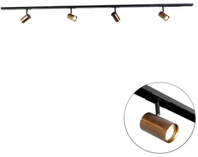 Sistem de șine modern monofazat cu 4 spoturi bronz închis - Jeana