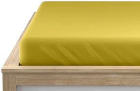 Cearsaf Jersey EXCLUSIVE cu elastic 160x200 cm galben deschis