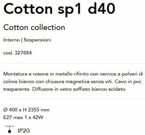 Lustra/Pendul stil minimalist Cotton sp1 d40