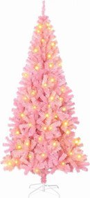 vidaXL Brad de Crăciun cu 300 LED cu suport Roz 180 cm PVC