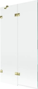 Mexen Lunar paravan de cadă cu 2 aripi, stânga 100 x 150 cm, transparent, auriu - 897-100-100-50-00-L