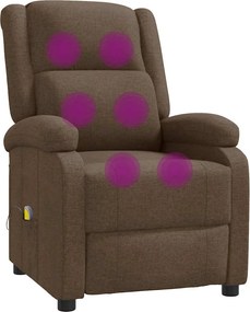 vidaXL Fotoliu de masaj, maro, material textil
