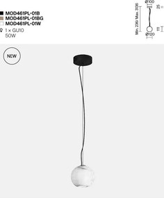 Lustra, Pendul minimalist sfera marmura neagra Texture