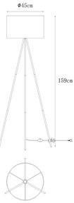Lampadar, Lampa de podea cu trepied CARA