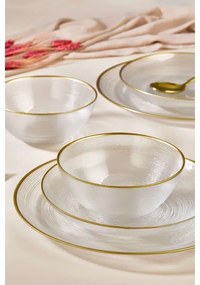 Set de veselă, 18 piese – sticlă transparentă cu accente aurii