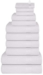 vidaXL Set prosoape 12 piese alb 360 g/m² 100% bumbac