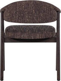 Scaun de dining maro închis cu cotiere tapițat Tunar – WOOOD