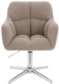 HR550CROSS Scaun Latte Boucle cu Bază Cromata