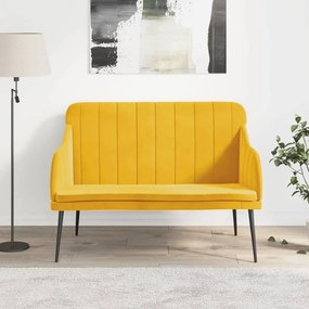 351470 vidaXL Bancă, galben, 110x76x80 cm, catifea