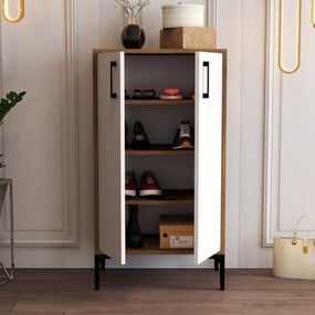 Comodă pentru pantofi Prag - Walnut, White