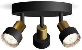 Spot Philips CONDUIT 3xGU10/5W/230V negru/alamă