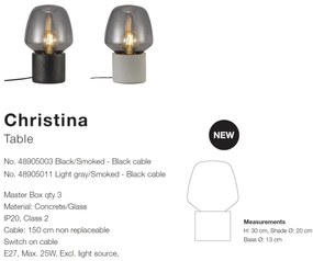Veioza minimalista design decorativ nordic Christina, gri / fumurie 48905011 NL