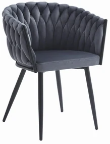Scaun Dining Tip Fololiu Mira Catifea Gri Inchis