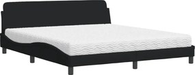 vidaXL Pat cu saltea, Dover, negru, 180x200 cm, catifea