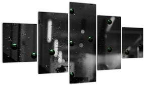 Tablou  abstract - bilele verzi (125x70 cm), în 40 de alte dimensiuni noi