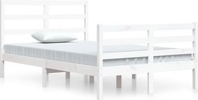 vidaXL Cadru de pat, alb, 120x200 cm, lemn masiv de pin