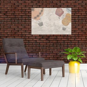 Tablou - Baloane deasupra orașului, nuanțe reci (90x60 cm)