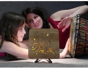 Li-Go 5788/DUB2 - Lampă LED decorativă de masă LED/12W/230V 19x19 cm stejar/Micul Prinț