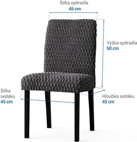 Gaico Huse bielastice MOSAICO gri închis scaun cu spatar 2 buc (45 x 45 x 50 cm)
