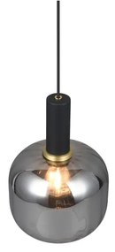 Lustră neagră cu abajur din sticlă ø 20 cm Diva – Trio