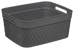 Cutie depozitare Disco gri, pastic, 15 litri, 29.5x37x16.4 cm