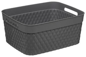 Cutie depozitare Disco gri, plastic, 15 litri, 29.5x37x16.4 cm