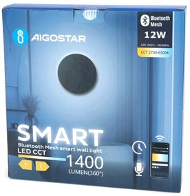 Aplică LED dimabilă Aigostar MESH Smart LED/12W/230V negru