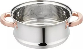 Resigilat: Oala pentru gatit la aburi Klausberg KB 7726, 18 cm, 2,5 L, 4 piese, Inductie, Inox/Aur roz