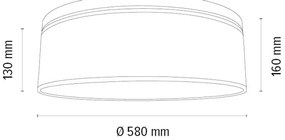 Spot-Light 47915874 - Plafonieră BOHO 3xE27/25W/230V, Ø 58 cm, stejar