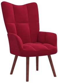 Scaun de relaxare, rosu vin, catifea