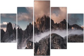 Tablou - Dolomiți Italieni ascunși în ceață (150x105 cm)