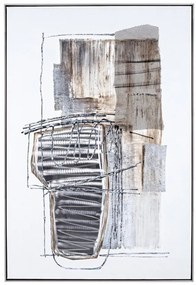 Tablou decorativ in ulei multicolor din lemn de Brad si panza, 82,5x4,5x122,5 cm, Crown Abstract Bizzotto