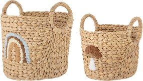Coșuri de jucării pentru copii în culoare naturală 2 buc. din zambilă de apă ø 32x32 cm Agnes – Bloomingville Mini