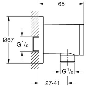 GROHE 26963001 - Cot de perete VITALIO UNIVERSAL 12” crom lucios