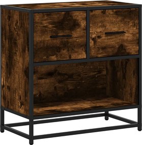 vidaXL Noptiera stejar afumat 60x31x60 cm lemn prelucrat si metal