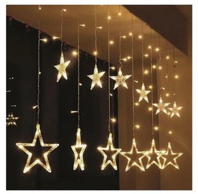 Perdea LED de Crăciun de exterior Brilagi 77xLED/3xAA/USB 1,8m IP44 alb cald