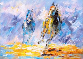 Tablou - Caii alergând, pictură în ulei (70x50 cm)