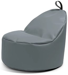 Fotoliu bean bag gri cu tapițerie din imitație de piele Round L – So Soft?