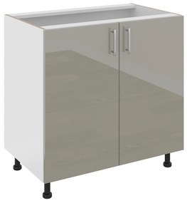 Corp Baza Karo, 2 Usi, Gri Lucios/Alb, MDF, 80 x 50 x 80 cm