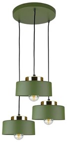 Lampă suspendată pe cablu IGNIA, 3xE27/60W/230V, verde