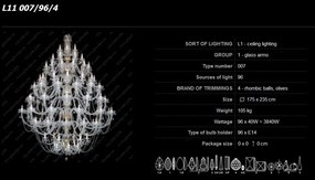 Lustra XXXL cristal Bohemia 96 brate L11 007/96/4