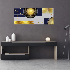 Tablou - Cercuri aurii (120x50 cm)
