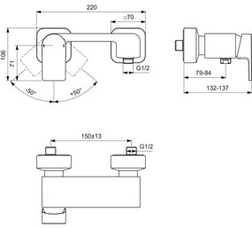 Baterie dus Ideal Standard Edge crom lucios