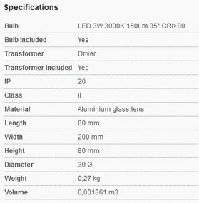 Aplica de perete incastrabila LED Loke-3 40996