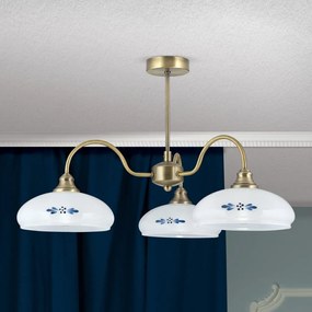 Candelabru stil clasic GABI D-60cm alama antique/opal-albastru